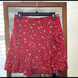 Project 28 Red Floral Mini Skirt